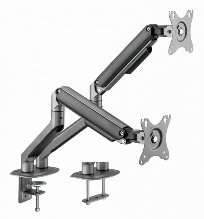 Imagine Suport 2 x monitor max 17-32" montare masa, Gembird MA-DA2-05