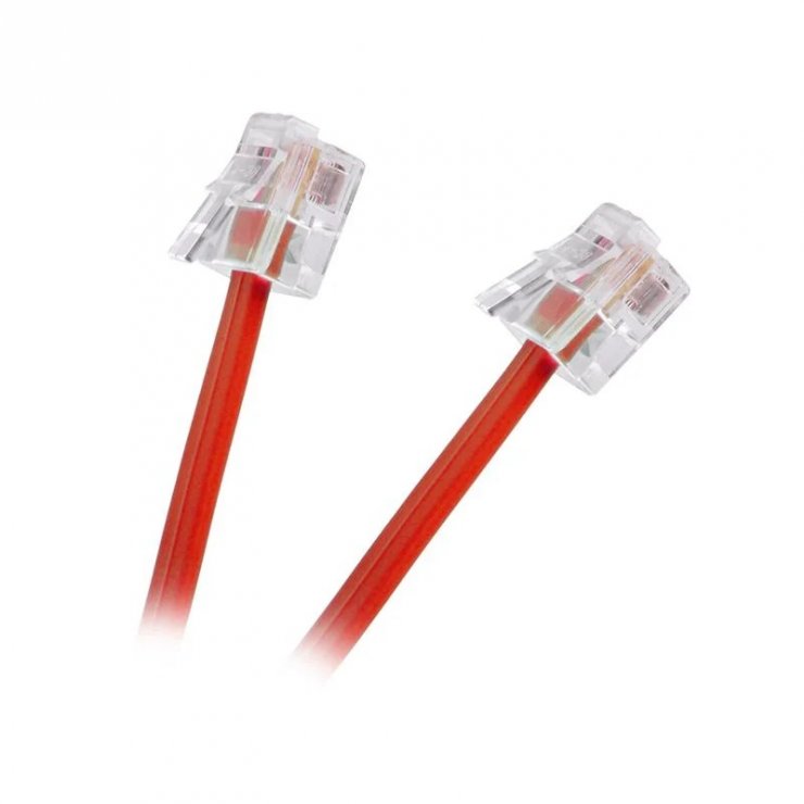 Imagine Cablu telefon RJ11 2m Rosu, TEL0033B-2