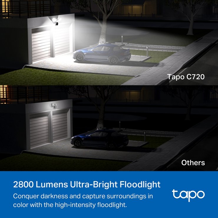 Imagine Camera de supraveghere IP exterior cu proiectoare 2K QHD, TP-LINK Tapo C720
