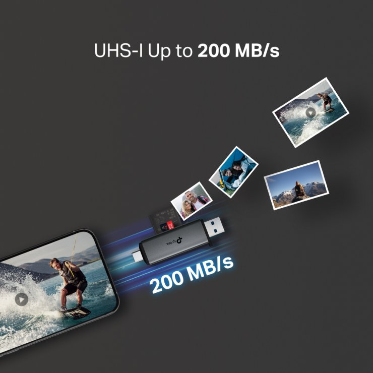 Imagine Cititor de carduri USB 3.0 type A+C la SD/microSD 3.0, TP-LINK UA430D