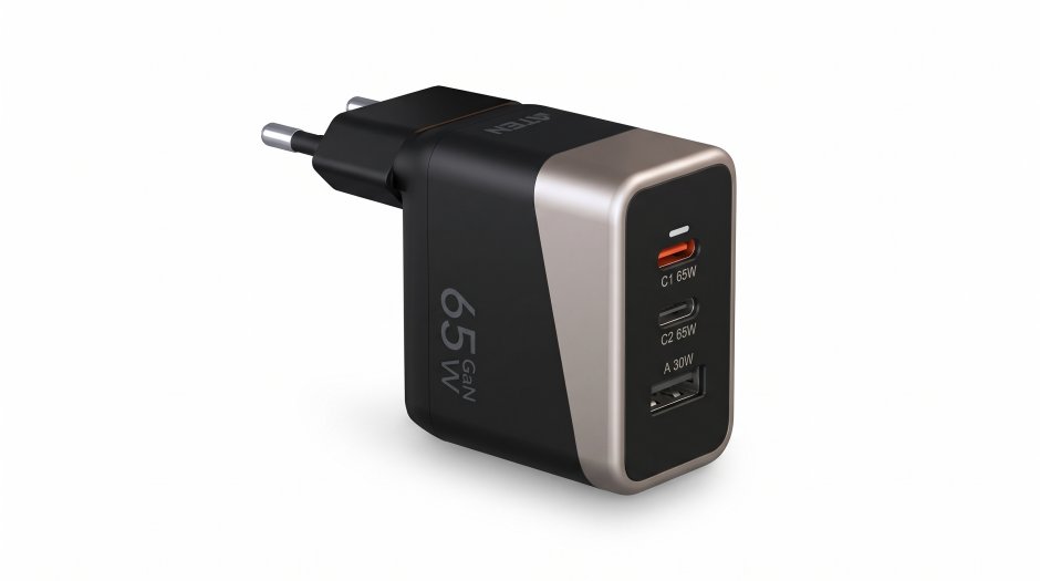 Imagine Incarcator priza 2 x USB type C + 1 x USB-A GaN 65W, ATEN UP365