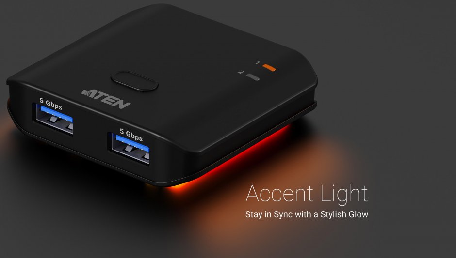 Imagine Sharing switch 2 x 2 USB 3.2 Gen1 cu alimentare USB-C, ATEN US4322