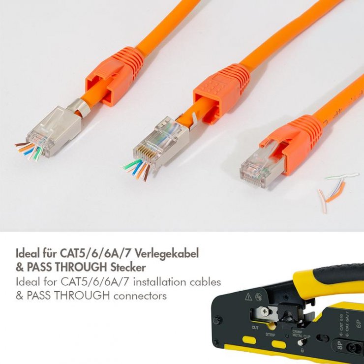 Imagine Cleste sertizat RJ45 conectori CAT5/6/6A/7 standard/pass through, Logilink WZ0060