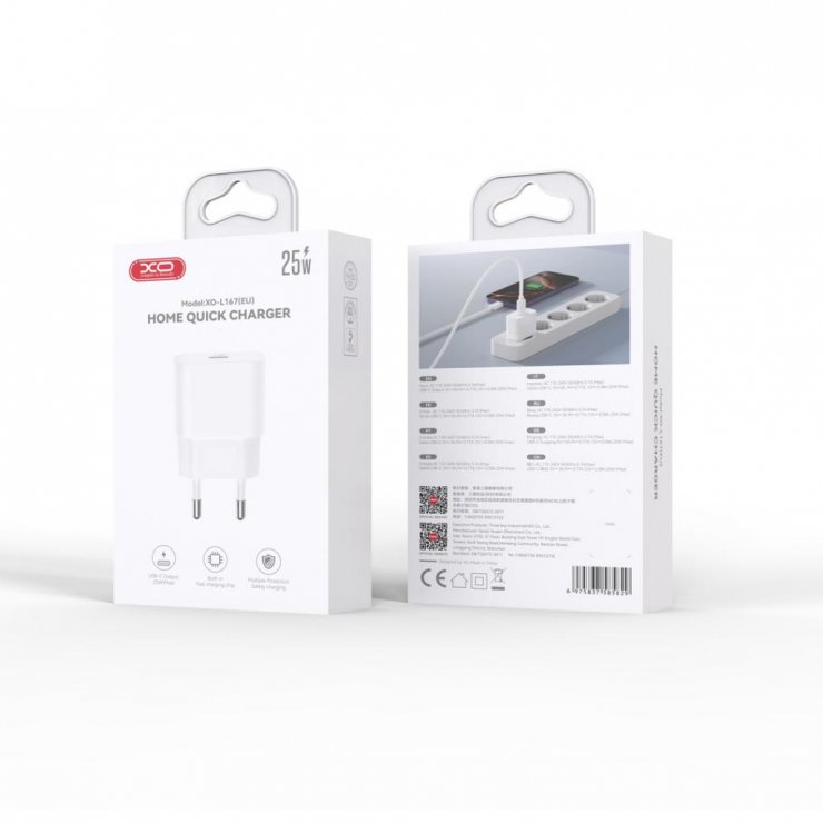 Imagine Incarcator priza USB type C 20W Alb, XO L167