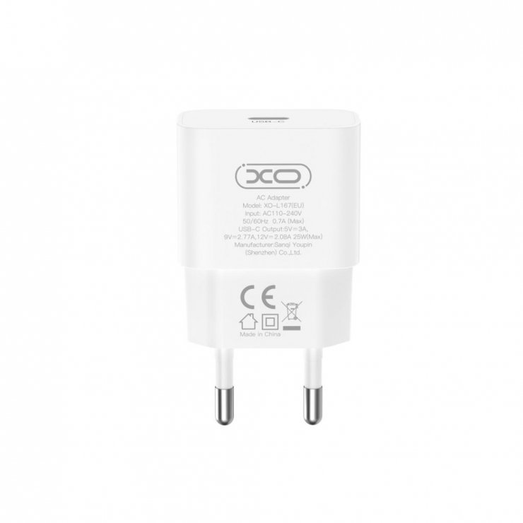 Imagine Incarcator priza USB type C 25W Alb, XO L167