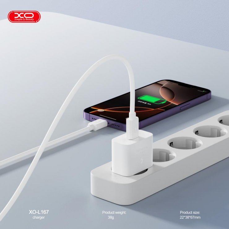 Imagine Incarcator priza USB type C 20W Alb, XO L167