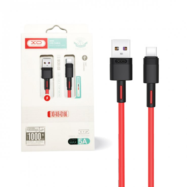 Imagine Cablu USB-A la Lightning 5A 1m Rosu, XO NB-Q166