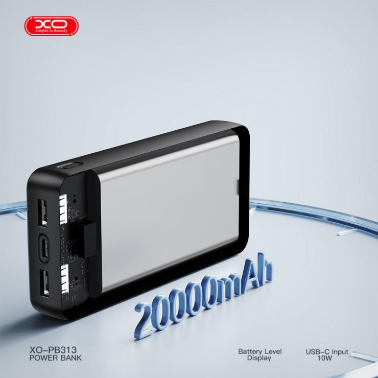 Imagine Power bank 20000 mAh Negru, XO PB313