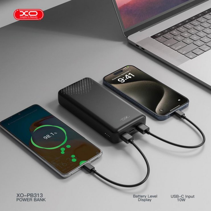 Imagine Power bank 20000 mAh Negru, XO PB313