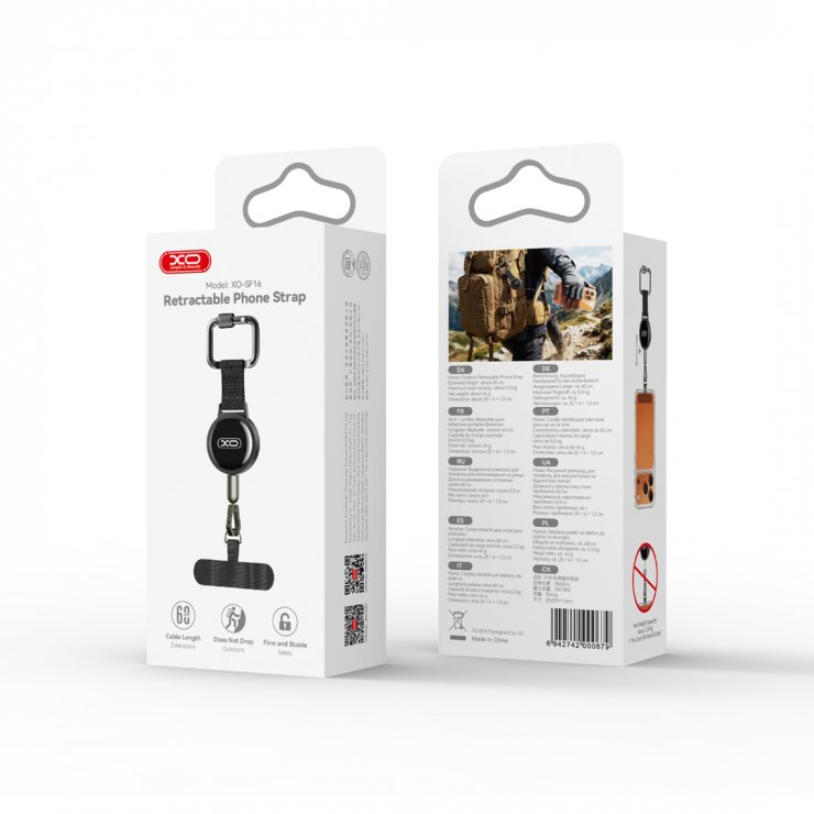 Imagine Snur retractabil antifurt telefon 60cm Negru, XO SF16