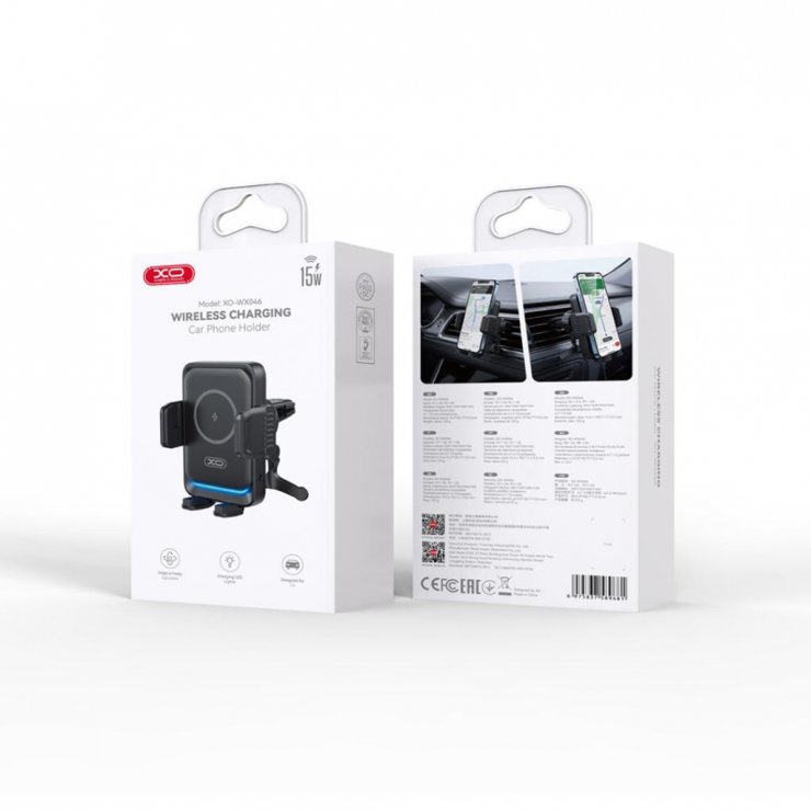 Imagine Suport auto cu incarcare wireless 15W, XO WX046