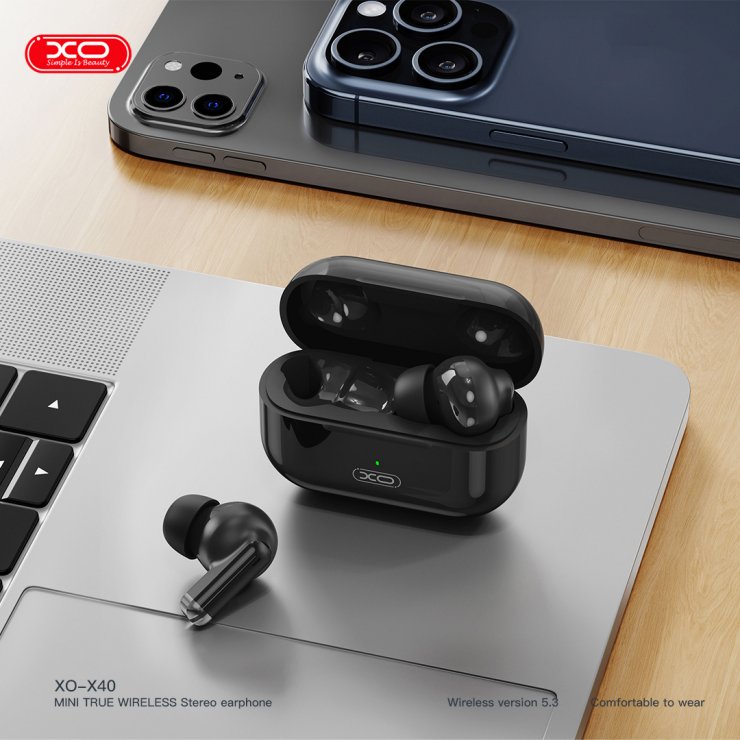 Imagine Casti interne bluetooth v5.3 TWS Nuoke Negre, XO X40