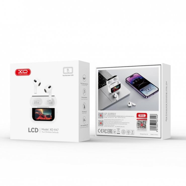 Imagine Casti bluetooth 5.4 HF TWS Smart screen Alb, XO X47