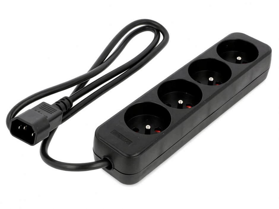 Imagine Prelungitor pentru UPS C14 la 4 x Schuko 1m, PS0-04E-0100-IEC-BK