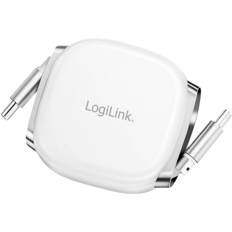 Imagine Cablu USB 2.0 type C T-T 1m retractabil Alb, Logilink CU0501
