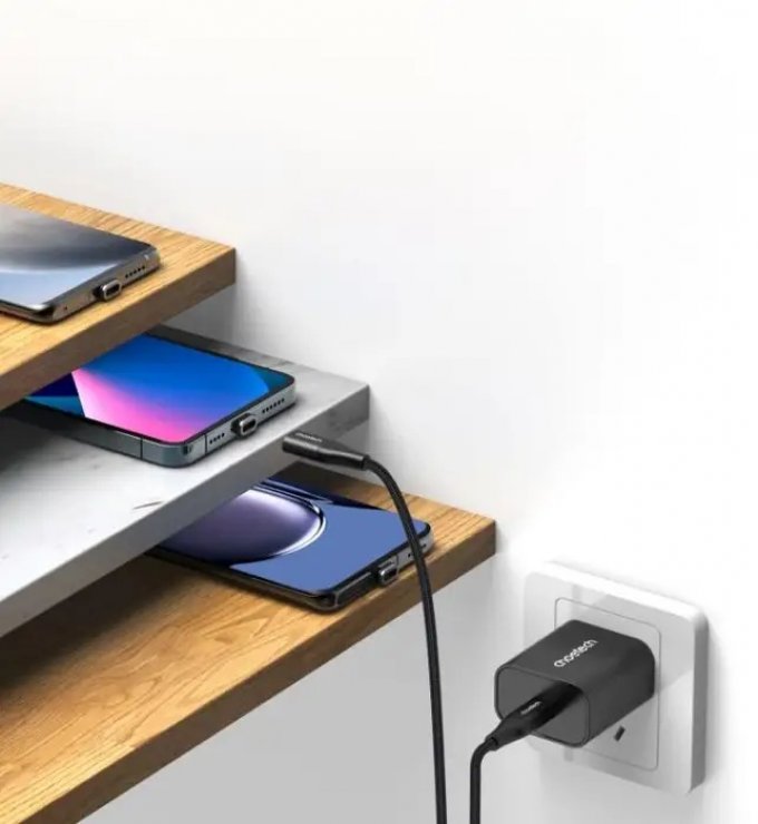 Imagine Cablu magnetic USB type C 60W 1.2m brodat Negru, XCC-1034