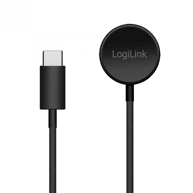 Imagine Cablu de incarcare USB type C pentru Smartwatch Galaxy Watch 3-8/Active 1/2/Ultra 1m Negru, Logilink PA0381