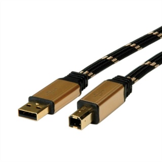 Cablu imprimanta USB 2.0 A-B T-T 4.5m Gold, Roline 11.02.8805