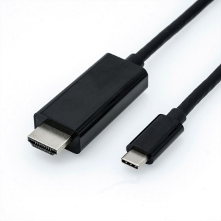 Cablu USB tip C la HDMI 4K@60 Hz T-T 1m Negru, Roline 11.04.5840