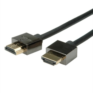 Cablu HDMI v1.4 Slim High Speed + Ethernet T-T 5m Negru, Roline 11.04.5594