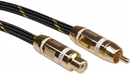 Cablu GOLD prelungitor audio RCA alb T-M 5m, Roline 11.09.4255