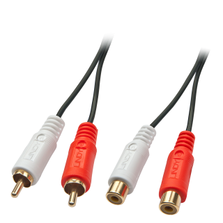 Cablu prelungitor 2 x RCA T-M 2m, Lindy L35671