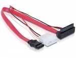Cablu alimentare micro SATA la Molex 2 pini 5V + SATA in unghi, Delock 82550