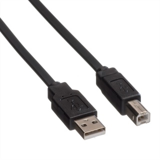 Cablu de imprimanta USB A la B 0.8m Negru Flat, Roline 11.02.8867
