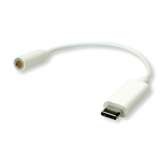 Adaptor audio USB-C la jack 3.5mm T-M 0.13m Alb, Roline 12.03.3213