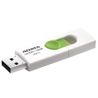 Stick USB 3.1 retractabil UV320 32GB Alb/verde, A-DATA