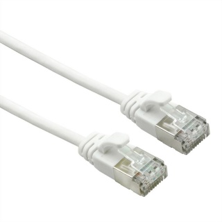 Cablu de retea U/FTP Data Center cat 7 LSOH cu mufe RJ45 (500 MHz) Slim Alb 2m, Roline 21.15.1712