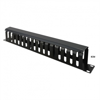 Front Panel 19" 1U cu organizator pentru cabluri 40x80mm RAL7035 Negru, Value 26.99.0306