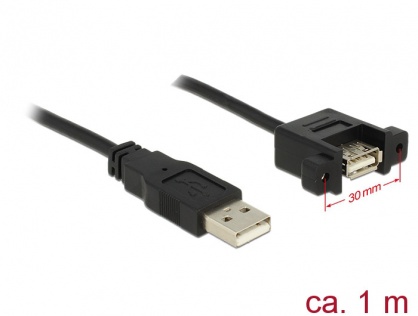 Cablu USB 2.0-A la USB 2.0-A panel-mount T-M 1m, Delock 85106