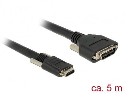 Cablu Camera Link MDR la SDR PoCL T-T 5m Negru, Delock 85646 