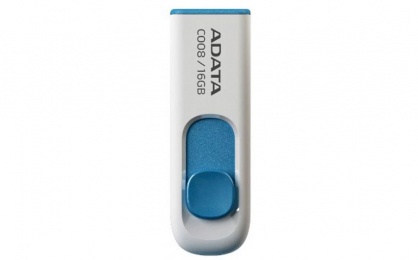 Stick USB 2.0 retractabil 16GB C008 Alb&Bleu, ADATA 