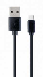 Cablu USB 2.0 la USB-C 1m T-T Negru, Gembird CC-USB2-AMCM-1M