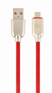 Cablu micro USB-B la USB 2.0 Premium 1m Rosu, Gembird CC-USB2R-AMmBM-1M-R