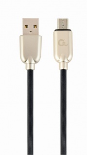 Cablu micro USB-B la USB 2.0 Premium 2m Negru, Gembird CC-USB2R-AMmBM-2M