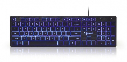 Tastatura Multimedia USB backlight 3 culori Black, Gembird KB-UML3-01