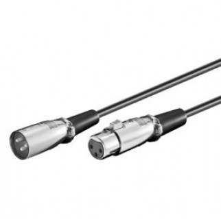 Cablu prelungitor XLR 3 pini T-M 6m Negru, Goobay 50715 