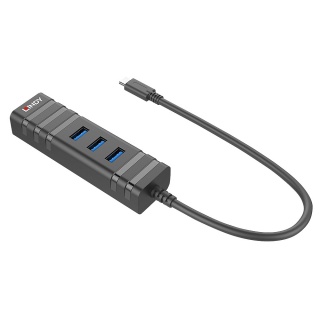 Adaptor USB 3.1 tip C la Gigabit + HUB 3 porturi, Lindy L43249