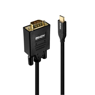 Cablu USB-C la VGA T-T 0.5m Negru, Lindy L43250