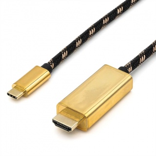 Cablu USB-C la HDMI 4K60Hz GOLD T-T 2m, Roline 11.04.5847