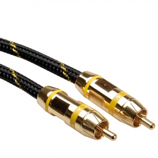 Cablu audio GOLD RCA T-T ecranat 10m galben, Roline 11.09.4293