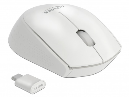 Mouse mini optic wireless USB-C Alb, Delock 12668