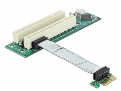 Placa PCI Express la 2 x PCI 32 Bit 5V cu cablu flexibil 9 cm, Delock 41341