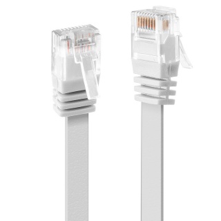 Cablu de retea cat 6 UTP Flat alb 0.3m, Lindy L47500
