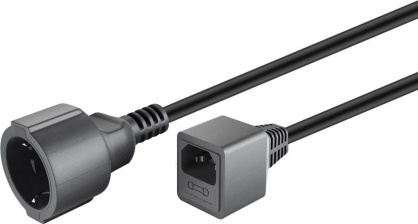 Cablu prelungitor pentru UPS Schuko la C14 0.2m siguranta 10A, Goobay 51476
