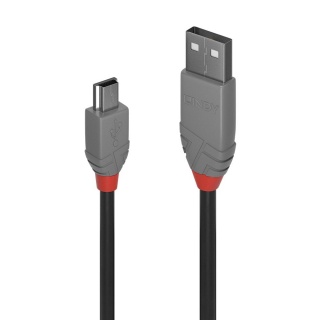 Cablu USB 2.0 la mini USB-B 5m T-T Anthra Line, Lindy L36725