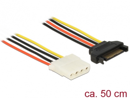Cablu de alimentare SATA la Molex T-M 50cm, Delock 60137